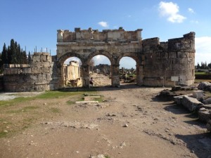 Roman gate with twin guard towers