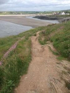 Walking path with Nervier at low tide