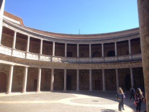 unfinished interior of Palace of Charles V