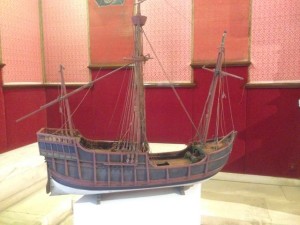 Columbus's boats were tiny (36 ft long by 10ft wide) and held 45 men, horses, and supplies